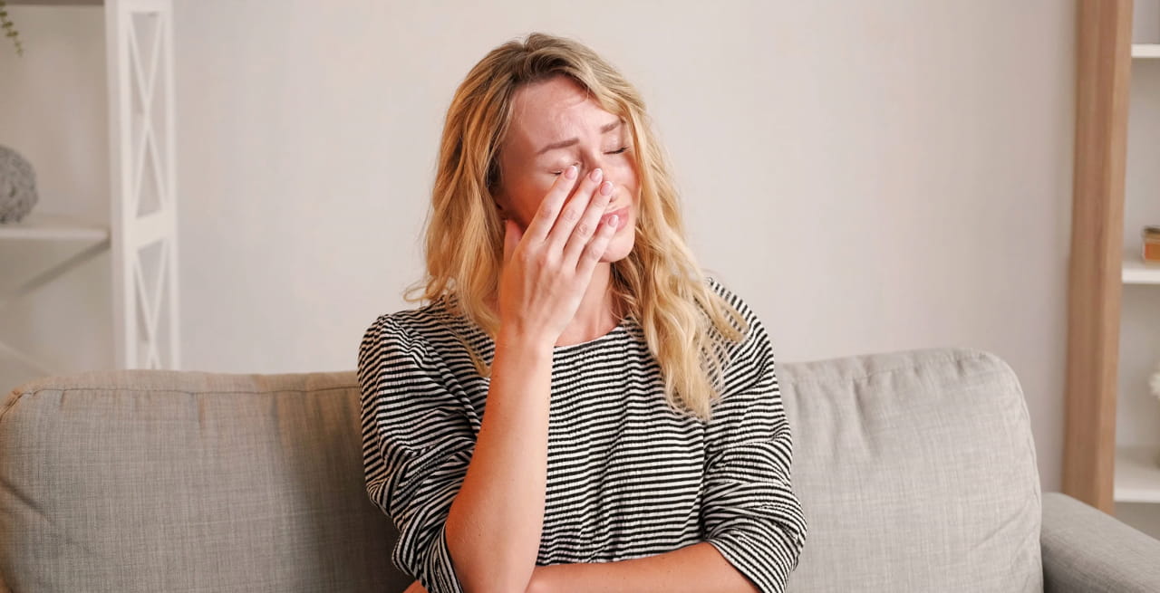 vrouw met depressie