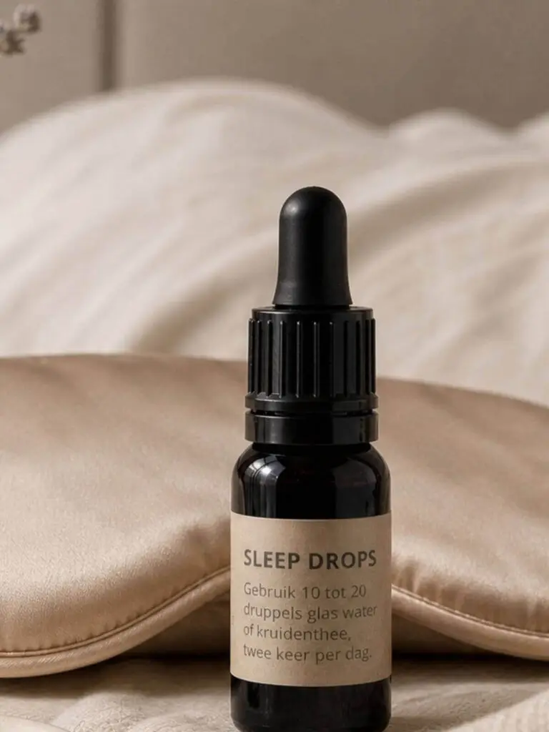 slaapdruppels natuurlijk sleep drops flesje slaapmasker bed avondritueel helen adriana