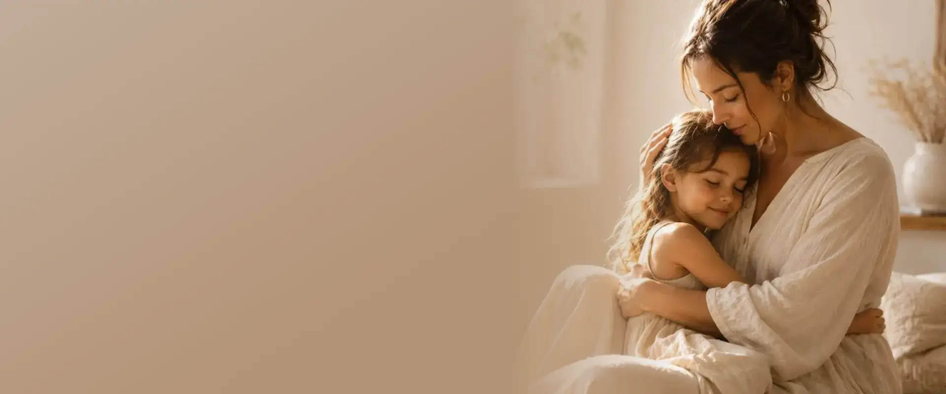 Vrouw houdt een kind in haar armen, beeld bij de Innerlijk Kind Healing